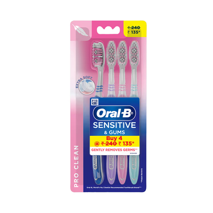 Oral-B Tooth Brush Sensitive Pack Of 4